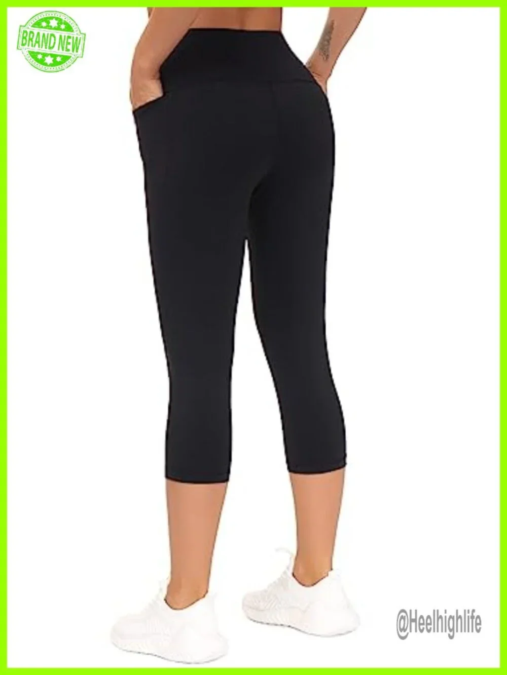 Tummy Control Leggings with Pockets, High Waist Yoga Pants for Women, Flat Seam